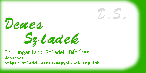 denes szladek business card